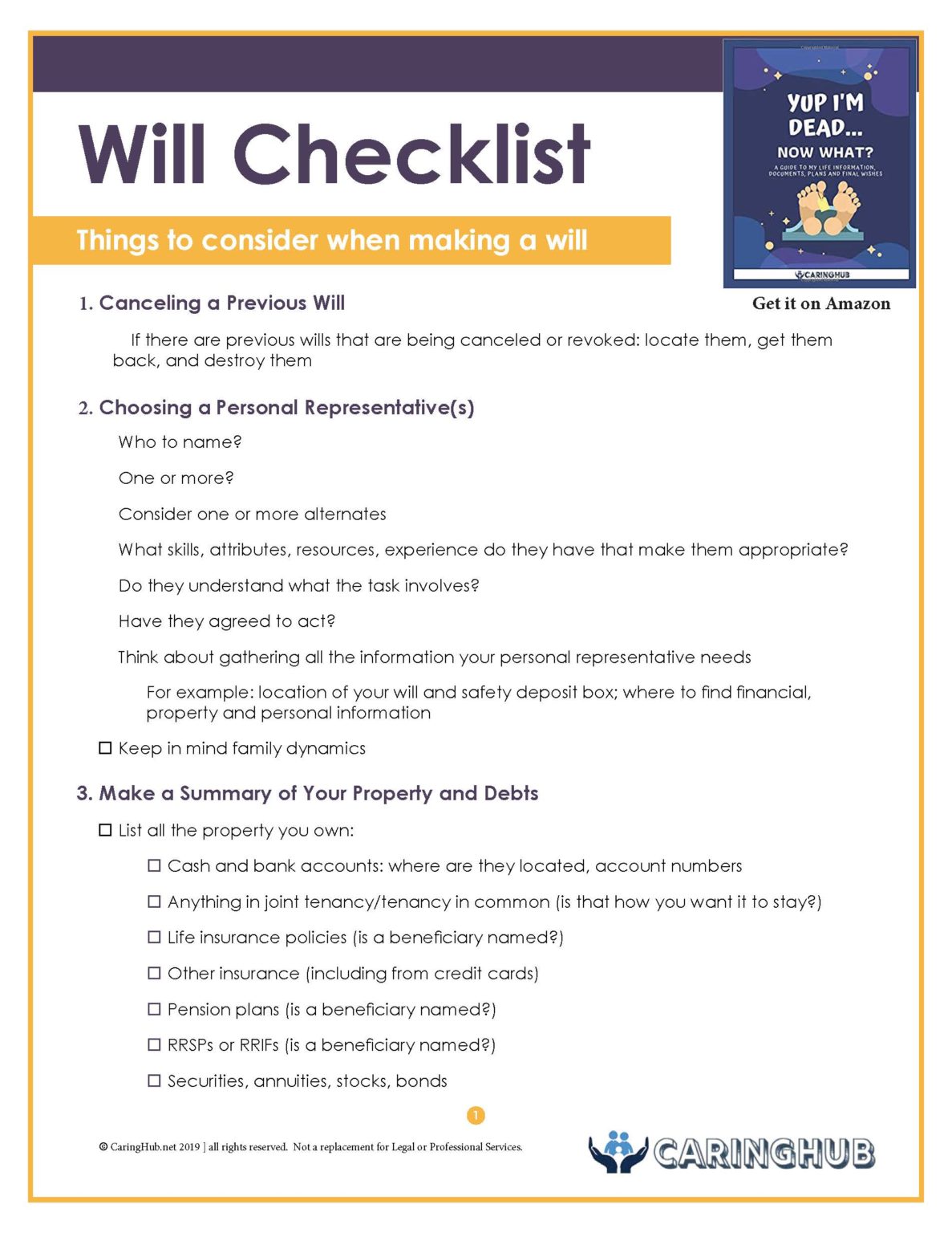 creating a will checklist